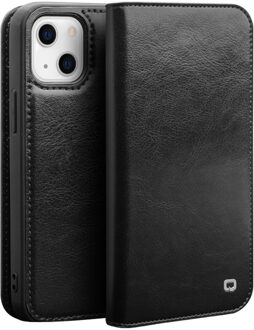 iPhone 14 - Leren bookcase hoes - Zwart