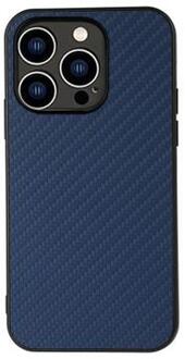iPhone 14 Pro Hybrid Case - Koolstofvezel - Blauw