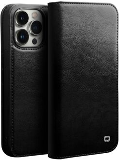 iPhone 14 Pro - Leren bookcase hoes - Zwart