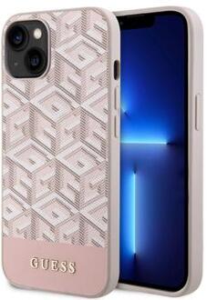 iPhone 15 Guess G Cube Mag hoesje - Roze
