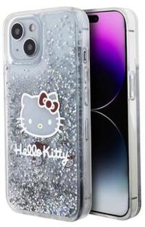 iPhone 15 Hello Kitty Vloeibare Glitter Charms Hoesje - Doorzichtig