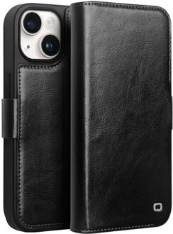 iPhone 15 - Leren bookcase hoes - Zwart