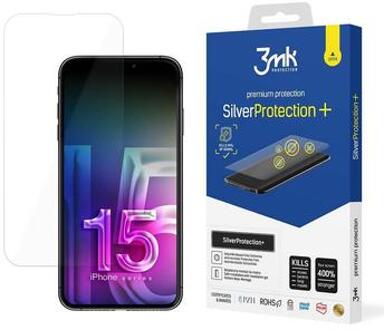 iPhone 15 Plus 3MK SilverProtection+ Antimicrobiële Screenprotector - Doorzichtig