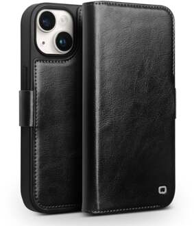 iPhone 15 Plus - Leren bookcase hoes - Zwart