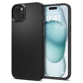 iPhone 15 Plus Spigen Thin Fit Hybrid Case (Geopende verpakking - Bevredigend) - Zwart