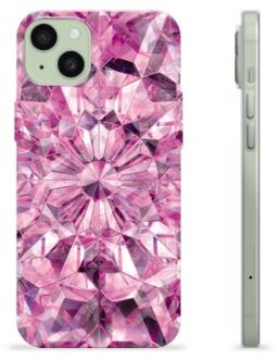 iPhone 15 Plus TPU-hoesje - Roze Kristal