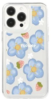 iPhone 15 Pro Fashion TPU hoesje - Bloemen / Aardbeien