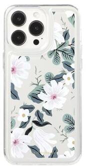 iPhone 15 Pro Fashion TPU hoesje - Witte bloemen