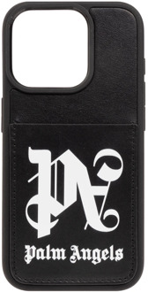 iPhone 15 Pro hoesje Palm Angels , Black , Heren - ONE Size