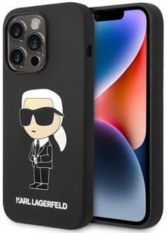 iPhone 15 Pro Karl Lagerfeld Ikonik siliconen hoesje - Zwart