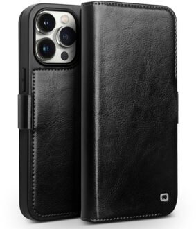 iPhone 15 Pro - Leren bookcase hoes - Zwart
