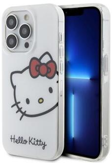 iPhone 15 Pro Max Hello Kitty IML Kitty Hoofd Hoesje - Wit