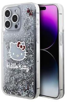 iPhone 15 Pro Max Hello Kitty Vloeibare Glitter Charms Hoesje - Doorzichtig