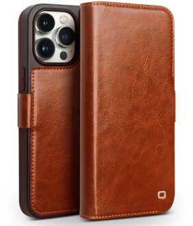 iPhone 15 Pro Max - Leren bookcase hoes - Cognac Bruin