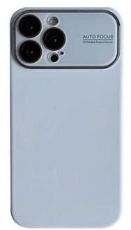 iPhone 15 Pro Max Liquid Silicone Case met glasbescherming - Baby Blauw