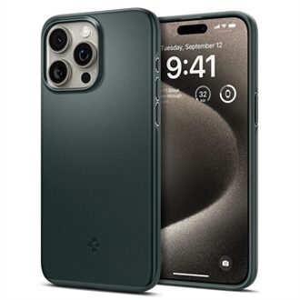 iPhone 15 Pro Max Spigen Thin Fit Hybride Hoesje - Donkergroen