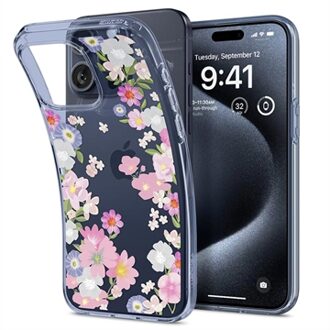 iPhone 15 Pro Spigen Liquid Crystal TPU Case - Bloemen