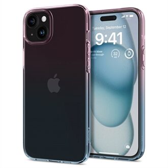iPhone 15 Spigen Liquid Crystal TPU Case - Roze / Blauw