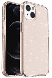 iPhone 15 Stijlvolle Glitter Series Hybrid Case - Goud