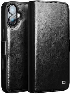 iPhone 16 Plus hoesje - Leren bookcase - Zwart