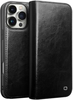 iPhone 16 Pro Max hoesje - Leren bookcase - Zwart