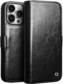 iPhone 16 Pro Max hoesje - Leren bookcase - Zwart