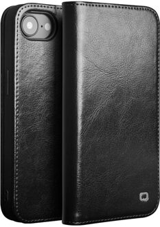 iPhone 16e hoesje - Leren bookcase - Zwart