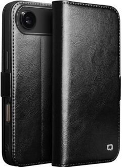 iPhone 17 Air hoesje - Leren bookcase - Zwart