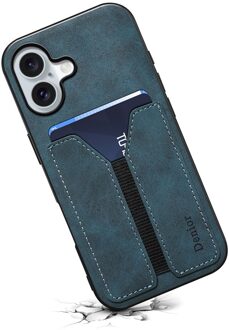 iPhone 17 hoesje - Backcover met kaarthouder - Blauw