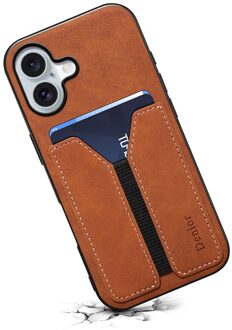 iPhone 17 hoesje - Backcover met kaarthouder - Bruin