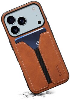 iPhone 17 Pro hoesje - Backcover met kaarthouder - Bruin