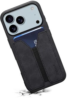iPhone 17 Pro hoesje - Backcover met kaarthouder - Zwart