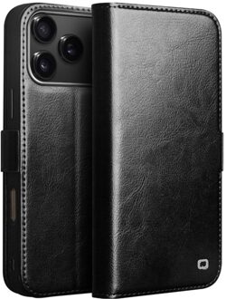 iPhone 17 Pro Max hoesje - Leren bookcase - Zwart