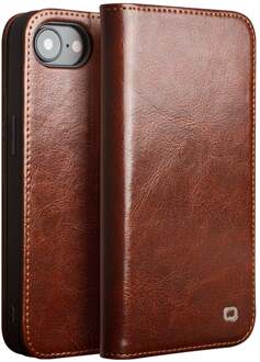 iPhone 17e / iPhone 16e hoesje - Leren bookcase - Bruin