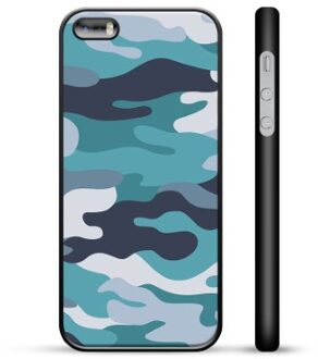 iPhone 5/5S/SE Beschermhoes - Blauw Camouflage