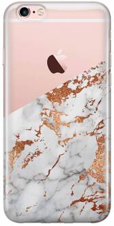 iPhone 6/6s transparant hoesje - Rosegoud marmer