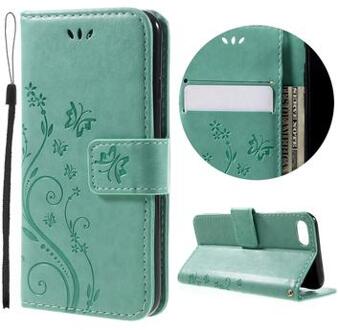 iPhone 7/8/SE (2020)/SE (2022) Butterfly Series Wallet Case - Cyaan