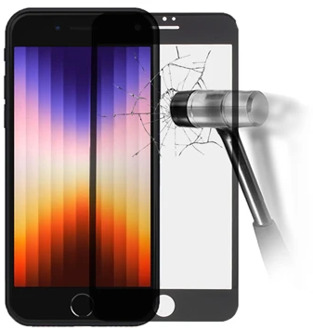 iPhone 7/8/SE (2020)/SE (2022) Full Cover Glazen Screenprotector met Flexibel Frame - Zwarte