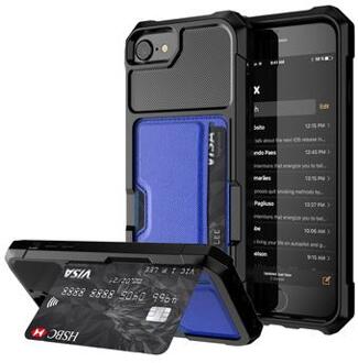iPhone 7/8/SE (2020)/SE (2022) Kaartsleuf Hybrid Case - Blauw