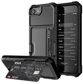 iPhone 7/8/SE (2020)/SE (2022) Kaartsleuf Hybrid Case - Zwart