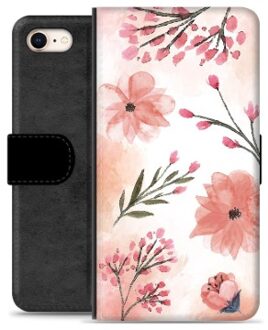 iPhone 7/8/SE (2020)/SE (2022) Premium Portemonnee Hoesje - Roze Bloemen