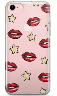 iPhone 7 transparant hoesje - Lips & stars