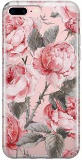 iPhone 8 Plus/7 Plus transparant hoesje - Moody florals | Apple iPhone 8 Plus case | TPU backcover transparant
