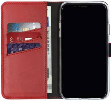 iPhone Xr hoesje bookcase - hoesje iPhone Xr bookcase - iPhone Xr bookcase - telefoonhoesje iPhone Xr - iPhone Xr hoesje siliconen - hoesje iPhone Xr apple - Leer - Rood - Selencia Echt Lederen Bookcase