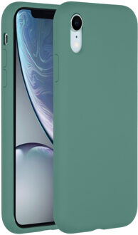 iPhone Xr hoesje - hoesje iPhone Xr - iPhone Xr case - telefoonhoesje iPhone Xr - iPhone Xr hoesje siliconen - hoesje iPhone Xr apple - Siliconen hoesje - Donkergroen - Accezz Liquid Silicone