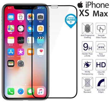 iPhone XS Max 9h 3D Tempered Glass Screen Protector-Black