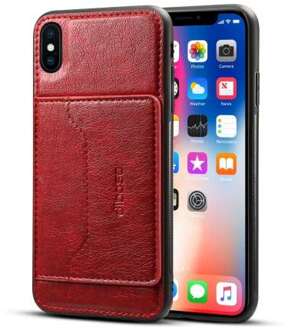 iPhone XS Max  TPU-siliconen Hoesje Bordeaux met Pashouder