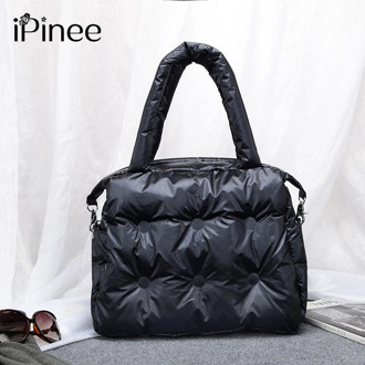 iPinee Fashion Handbag Women Space Pad Cotton Feather Down Bag 2020 New Winter Soft Space Cotton Shoulder Tote Bag Bolsa Feminin