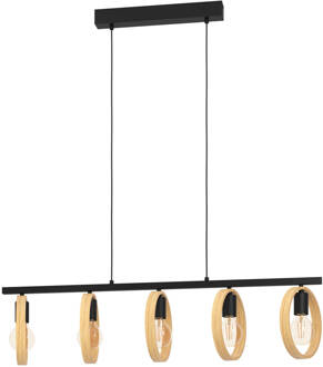 Ipsden Hanglamp - E27 - 100,5 cm - Zwart/Bruin