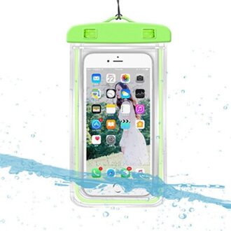 Ipx8 Full View Waterdichte Case Regenwoud Desert Sneeuw Transparante Dry Bag Seaside Zwemmen Pouch Mobiele Telefoon Covers groen